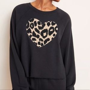 Sundry Leopard Heart Sweatshirt